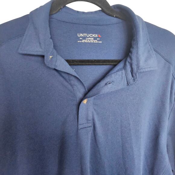 Untuckit Mens Polo Shirt Business Casual Preppy Size L Stretch Comfort Pullover - Picture 2 of 7